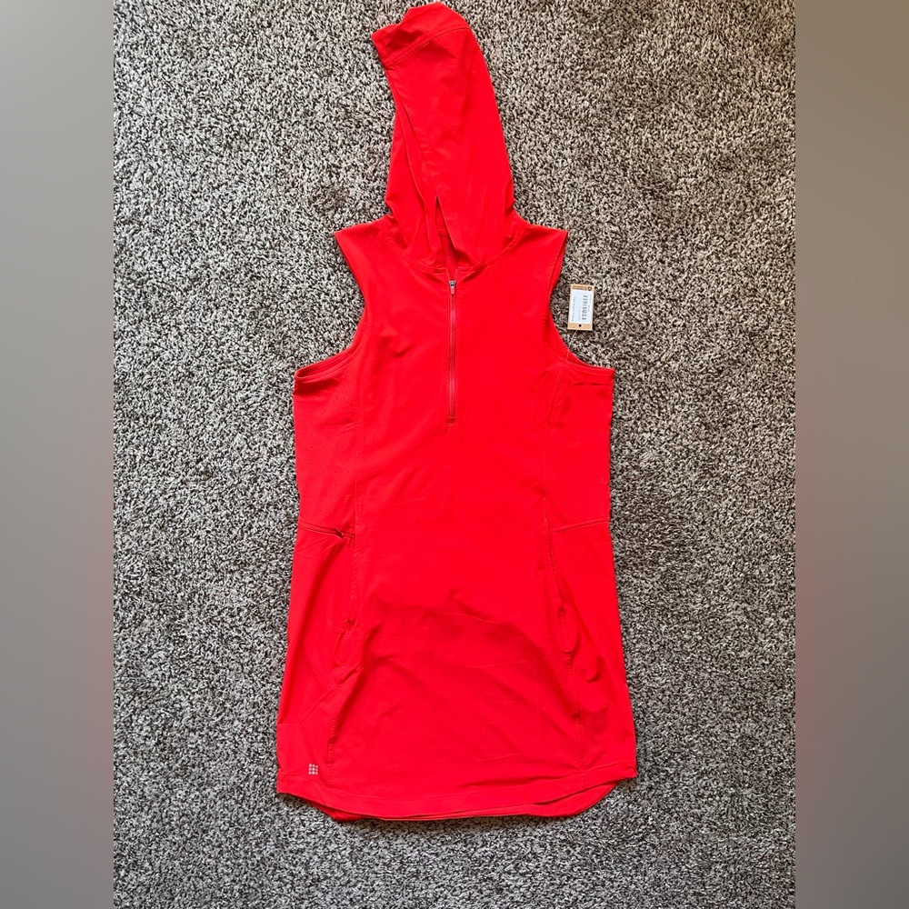 NWT Title Nine Boom Sleeveless Hoody Dress, red